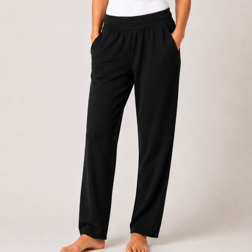 PACT | Organic Cotton Lounge Pants Relaxed Solid Black Athleisure | Size Large